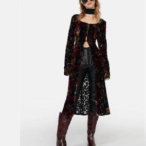 Current Mood velvet floral duster NEVER WORN